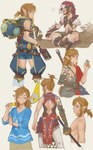 beverage blonde_hair boomerang clothed clothing crossdressing femboy hair humanoid_pointy_ears light_body light_skin male markings not_furry pointy_ears sitting smile solo ivy_draws nintendo tears_of_the_kingdom the_legend_of_zelda xenoblade_chronicles_2 link elf humanoid hylian hi_res