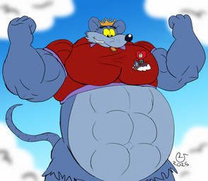 4_fingers abs anthro belly big_belly big_muscles big_pecs biped black_eyebrows black_eyes black_nose blue_body blue_sky bottomless bottomless_anthro bottomless_male butt care-a-lot caring_meter cheek_tuft clenched_teeth clock clothed clothing cloud cloudco cloudy_sky crown curling_tail duo exposed_belly eyebrows facial_tuft featureless_feet feet fingers fist flexing flexing_bicep flexing_both_biceps flexing_muscles fur grey_belly grey_body grey_fur hairless_tail headgear heart_symbol huge_belly huge_muscles humanoid_hands hyper hyper_muscles looking_down looking_down_at_another macro macro_focus male micro multicolored_body multicolored_fur muscular muscular_anthro muscular_arms muscular_male open_mouth open_smile outside overweight overweight_anthro overweight_male pecs pose purple_body purple_fur raised_tail red_clothing red_shirt red_topwear red_tunic shirt sky skyscape smile smiling_at_another solo_focus stairs standing tail teeth thick_arms toony toothy_grin topwear tuft tunic two_tone_body two_tone_fur vein veiny_muscles whisker_spots whiskers white_body white_fur white_sclera wide_hips yellow_sclera caseyljones american_greetings care_bears care_bears_nutcracker_suite nelvana grumpy_bear mouse_king mouse_king_(care_bears) bear mammal mouse murid murine rodent 2025 colored dated digital_drawing_(artwork) digital_media_(artwork) flat_colors hi_res pinup signature