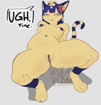 angry anthro blue_nipples blue_pussy breasts cross-popping_vein female genitals nipples nude pussy solo spread_legs spreading tail askaram animal_crossing nintendo ankha_(animal_crossing) domestic_cat felid feline felis mammal hi_res
