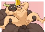 abdominal_bulge abs anal anal_penetration anthro anthro_dominating_human anthro_penetrating anthro_penetrating_human balls big_dom_small_sub big_muscles big_penis blonde_hair blush brown_hair carrying_another carrying_partner dominant dominant_anthro duo eyewear genitals hair holding_partner horn human_on_anthro human_penetrated interspecies larger_anthro male male/male male_on_anthro muscular muscular_anthro muscular_human muscular_male navel nipples nude open_mouth pecs penetration penis pompadour reverse_stand_and_carry_position sex size_difference smaller_human smaller_penetrated standing standing_sex submissive submissive_human sunglasses teeth matainfancias cartoon_network johnny_bravo bovid bovine cattle human mammal