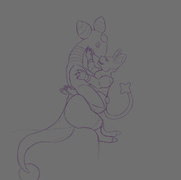 anthro bed claws duo feral furniture half-closed_eyes hug male male/male narrowed_eyes paws scratch sitting sitting_on_another smile tail smert444 nintendo pokemon ampharos generation_2_pokemon generation_4_pokemon pokemon_(species) shinx unfinished