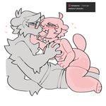 :3 anthro anthro_on_anthro ask_blog blush bodily_fluids breast_grab breasts bulge_grab chest_tuft clothed clothing duo eyewear fur glasses grey_body grey_fur hand_on_breast hand_on_bulge kissing legwear making_out nipples pink_body pink_fur saliva saliva_string simple_background tail text text_box text_box_prompt thigh_highs timestamp tuft underwear underwear_only catgenderzz neospring yarn_(snowwhisk) zoey_(catgenderzz) domestic_cat felid feline felis mammal pantherine snow_leopard 1:1 2024 absurd_res digital_drawing_(artwork) digital_media_(artwork) english_text hi_res sketch