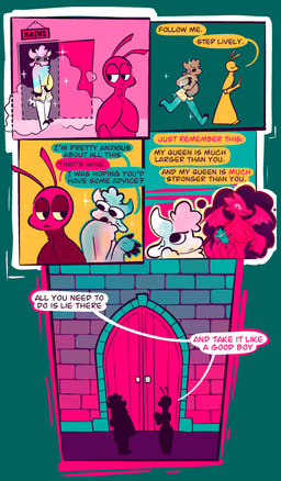 after_shower anthro back_wings clothing dialogue door dress evil_grin fantasizing female glistening glistening_body imagining larger_female male nude nude_female nude_male sharp_teeth silhouette simple_background size_difference smile sparkles speech_bubble steam stone_wall teeth text wall_(structure) wearing_towel wings vanilla_candy european_mythology mythology unicorn_blood_(comic) aspen_(vanilla_candy) cayenne_(vanilla_candy) saffron_(unicorn_blood) arthropod bovid caprine dragon hybrid insect mammal mythological_creature mythological_scalie scalie sheep western_dragon absurd_res comic english_text hi_res restricted_palette