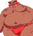 anthro asian_clothing belly big_belly blush clothing east_asian_clothing fundoshi japanese_clothing kemono male moobs navel nipples overweight overweight_male red_clothing red_fundoshi red_underwear simple_background solo underwear white_background 0119_muu mammal suid suina sus_(pig) wild_boar 2024