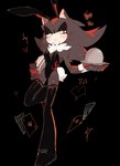 anthro black_background bunny_costume clothed clothing costume crossdressing fake_ears frown holding_tray legwear male simple_background solo thigh_highs usa37107692 sega sonic_the_hedgehog_(series) shadow_the_hedgehog eulipotyphlan hedgehog mammal hi_res sketch