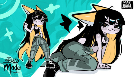 2000s_theme anthro bottomwear breasts cargo_pants clothing costume female female_anthro modelling pants small_breasts solo streetwear y2k_(fashion) y2k_(graphic_design) du_amae buza_(mae_blooming) bat honduran_white_bat leaf-nosed_bat mammal microbat yangochiropteran hi_res
