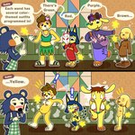 1:1 animal_crossing animal_mask ankha_(animal_crossing) apron apron_only asian_clothing assisted_exposure bear blue_hair blush bob_cut bottomwear breasts brown_hair canid canine canis clothing detailed_background domestic_cat domestic_dog east_asian_clothing elephant elephantid eloise_(animal_crossing) embarrassed english_text eulipotyphlan exclamation_point felid feline felis female footwear fox_mask genitals goldie_(animal_crossing) grass_skirt hair hedgehog himitsu japanese_clothing kimono lei mabel_able magic magic_wand mammal markings mask melee_weapon multicolored_body nintendo nipples nude paw_slippers prank proboscidean pussy sandals skirt socks striped_markings striped_tail stripes surprise sweatshirt sword sword_on_back tail tail_markings tammy_(animal_crossing) text transformation_through_magic two_tone_body weapon wooden_sandals yellow_body yellow_inner_ear