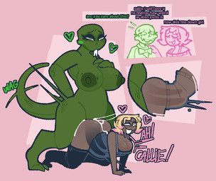 2_penises abdominal_bulge blush bodily_fluids bottomless bow_tie breasts clothed clothing cum cum_inside cutaway dialogue diphallism double_penetration duo female female_penetrated genital_fluids genitals gynomorph gynomorph/female gynomorph_penetrating gynomorph_penetrating_female heart_symbol internal intersex intersex/female intersex_penetrating intersex_penetrating_female multi_genitalia multi_penis nude paired_penetration penetration penis requesting sex sex_request tail tail_motion tailwag text tight_fit vertical_diphallism x-ray_view xenopavilia homestuck ms_paint_adventures calliope_(homestuck) roxy_lalonde alien cherub_(homestuck) human humanoid mammal 2025 digital_media_(artwork) english_text sequence
