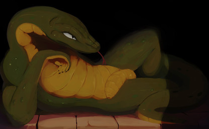 anthro balls black_background bodily_fluids foreskin forked_tongue genitals green_body green_scales humanoid_genitalia humanoid_penis long_foreskin lying male multicolored_body multicolored_scales non-mammal_balls nude on_back painting_(object) penis plated_scales pose reclining scales simple_background solo sweat tongue two_tone_body two_tone_scales unretracted_foreskin yellow_balls yellow_body yellow_penis yellow_scales meatshaq dark_souls fromsoftware legged_snake manserpent reptile scalie serpent_soldier snake hi_res