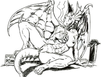 anthro bdsm bondage bound breasts chain chained claws collar female genitals horn long_tongue membrane_(anatomy) membranous_wings nipples non-mammal_breasts nude presenting presenting_vulva sex_slave slave smoke solo spread_legs spreading submissive submissive_female tail tongue vulva wings lordstacker mythology dragon mythological_creature mythological_scalie scalie 2005 monochrome