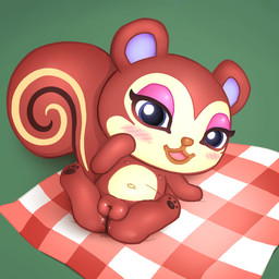belly belly_markings blue_eyes bodily_fluids female genital_fluids genitals innie_vulva markings outside picnic_blanket presenting presenting_vulva solo squirrel_tail tail_swirl vaginal_fluids vulva simski animal_crossing nintendo pecan_(animal_crossing) mammal rodent sciurid tree_squirrel 1:1