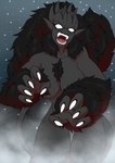 angry big_breasts breasts claws female fluffy fog night nude sharp_teeth solo teeth foot_ninja15 mythology canid canine humanoid hybrid mammal mythological_canine mythological_creature nitoma werecanid werecanine werecreature werewolf hi_res