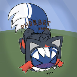 2_tails ambiguous_gender anthro blue_body blue_fur blue_tail blush blush_lines clothed clothing detailed_background diaper diaper_under_clothing diaper_under_onesie dipstick_ears dipstick_tail ear_markings eyes_closed featureless_hands feces floppy_ears fur grass hair high-angle_view lying markings multi_tail multicolored_ears on_front onesie plant pokemon_onesie pooping sky soiled_diaper soiling soiling_diaper solo sound_effects striped_body striped_ears striped_fur striped_markings striped_tail stripes tail tail_markings two_tone_tail unclean_diaper used_diaper using_diaper vowelless vowelless_sound_effect vowelless_vocalization wearing_diaper white_body white_ear_tips white_fur white_hair white_stripes white_tail white_tail_tip ludis-luteo nintendo pokemon generation_6_pokemon generation_7_pokemon litten meowstic pokemon_(species) 1:1 full-length_portrait hi_res portrait