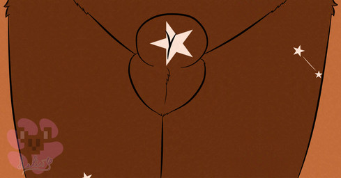 animal_genitalia anthro balls brown_body brown_fur fur genitals male nude sheath simple_background solo star helivystar helivy canid canine fox mammal absurd_res digital_media_(artwork) hi_res herm_(lore)