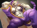 accessory anthro box bulge cat_costume clothing cock_ring container costume genitals half_naked hat headgear headwear jewelry male muscular muscular_male nipple_piercing nipples pecs penis penis_accessory penis_jewelry piercing solo esonver league_of_legends riot_games tencent rengar_(lol) felid lion mammal pantherine hi_res