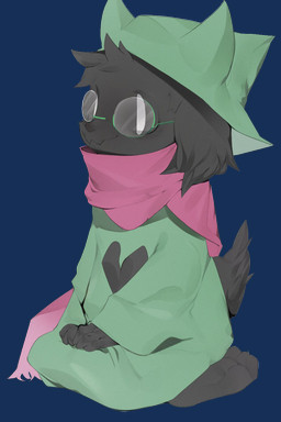 anthro black_body black_fur clothing eyewear feet fur glasses heart_symbol male robe scarf short_tail simple_background smile solo tail white_eyes 9999gpera deltarune undertale_(series) ralsei bovid caprine darkner goat mammal 2018 alpha_channel digital_media_(artwork) hi_res