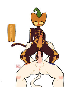 anal anal_penetration anthro bodily_fluids cum cum_in_ass cum_inside duo ejaculation for_a_head genital_fluids gynomorph intersex intersex/intersex penetration plap speech_bubble sunnydollikel epic_games fortnite meow_skulls spice_(fortnite) domestic_cat felid feline felis mammal object_head animated hi_res
