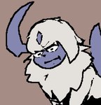 ambiguous_gender angry blue_body feral fur furrowed_brow horizontal_pupils pupils simple_background solo white_body white_fur catjam_(artist) nintendo pokemon emil_(catjam) absol generation_3_pokemon pokemon_(species) aliasing digital_media_(artwork) low_res reaction_image shaded simple_shading sketch