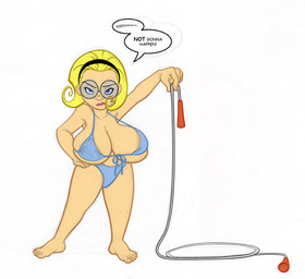 big_breasts bikini blonde_hair breasts daisy_(character) dialog dwarf eyewear glasses hair headband humor jklind jump_rope not_furry swimsuit text
Rating: Questionable
Score: 1
User: Acolyte
Date: March 16, 2014