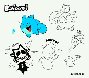 anthro big_tail black_nose blue_body blue_fur blush blush_lines bodily_fluids bone determined dizzy_eyes frown fur happy happy_smile male simple_background skeleton smile solo surprised sweat tail tears text tremble_lines tremble_spikes white_background navipal blueberri_(blueberri) felid feline mammal colored concept_art digital_drawing_(artwork) digital_media_(artwork) english_text hi_res sketch