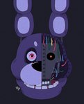 anthro black_background black_nose exposed_endoskeleton eyebrows long_ears looking_at_viewer machine male pink_eyes purple_body purple_inner_ear simple_background solo sprinkled_fox teeth suckmycoccyx five_nights_at_freddy's scottgames bonnie_(fnaf) animatronic lagomorph leporid mammal rabbit robot 2020 headshot_portrait hi_res portrait signature