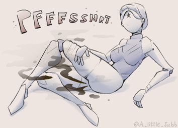 big_butt breasts brown_fart_cloud butt clothing exhaust exhaust_smoke faceless_character faceless_female fart fart_cloud female grey_clothing grey_leotard hair hand_on_leg hand_on_thigh leaning leaning_backward leotard machine simple_background sitting solo sound_effects text twitter_handle vowelless vowelless_sound_effect white_background jubb atomic_heart left_(atomic_heart) android humanoid robot robot_humanoid 2023 artist_name