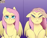 blue_eyes female feral fur hair headpat narrowed_eyes pink_hair reference_image wings yellow_body yellow_fur evlass friendship_is_magic hasbro my_little_pony mythology fluttershy_(mlp) equid equine mammal mythological_creature mythological_equine pegasus absurd_res hi_res meme