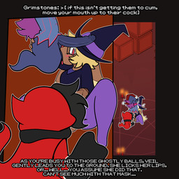anal anal_fingering anthro ball_suck big_penis blush candle clothing erection eyewear female fingering foreskin genitals glasses group group_sex gynomorph gynomorph/female gynomorph/male hat haunted_house headgear headwear holidays humanoid_genitalia humanoid_penis intersex intersex/female intersex/male male occult_symbol oral penis pentagram sex sucking summoning_circle symbol text threesome tongue tongue_out trio wearing_glasses witch_costume witch_hat corruptedcryptid halloween nintendo pokemon penny_(corruptedcryptid) smudge_(corruptedcryptid) veil_(corruptedcryptid) duskull generation_2_pokemon generation_3_pokemon generation_4_pokemon lopunny misdreavus pokemon_(species) 1:1 animated animated_webp english_text hi_res trans_(lore) trans_woman_(lore)