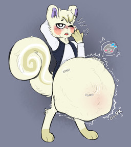 4_fingers anthro belly big_belly blush blush_lines churn circle_eyebrows clothed clothing digestion_noises digitigrade eyebrows fingers male onomatopoeia open_mouth paw_imprint pawpads paws raised_clothing raised_shirt raised_topwear rumbling_stomach shirt slosh solo sound_effects stretching struggling struggling_prey text topwear unseen_prey vest vore yawn anonymous_artist animal_crossing nintendo marshal_(animal_crossing) mammal rodent sciurid tree_squirrel 2025 absurd_res hi_res