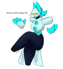 anthro clothing crossed_legs female fur glistening glistening_body glowing glowing_eyes machine solo thick_thighs tight_clothing white_body wide_hips lofihill deltarune undertale_(series) tasque_manager darkner felid feline mammal robot shaded