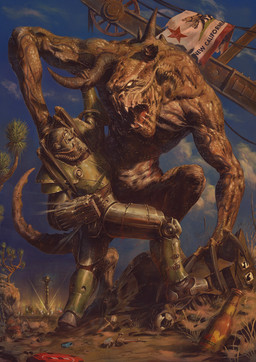 armor beverage beverage_bottle blood blue_sky bodily_fluids bolt_(fastener) bottle broken_horn brotherhood_of_steel_(fallout) building city city_background claw_marks claws clothing cloud container curved_claws damaged_armor desert digitigrade duo feral fight fist futuristic_armor gas_mask gauntlets gloves glowing glowing_eyes grabbing_another grappling greaves handwear headgear headlamp helmet holding_horn horn lamp las_vegas long_claws machine mask melee metal muscular muscular_feral ncr_flag_(fallout) neck_muscles new_california_republic no_pupils on_model on_style outside pauldron peril poker_chip poleyn power_armor power_fist punch rivets root_beer saliva sarsaparilla scales sharp_teeth sky soda soda_bottle spines steam stimpak_(fallout) straps struggling t-51b_power_armor teeth tongue tower vein veiny_muscles violence wounded wreckage max58 fallout microsoft sunset_sarsaparilla deathclaw human mammal scalie detailed hi_res official_art