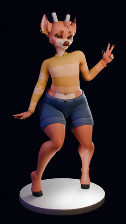 anthro antlers bedroom_eyes big_butt bottomwear butt clothed clothing denim denim_bottomwear denim_clothing denim_shorts ear_piercing ear_ring femboy gesture half-closed_eyes hand_gesture hooves horn male midriff narrowed_eyes piercing ring_piercing seductive shirt shorts simple_background smile smug_face solo tail topwear v_sign wide_hips yellow_clothing yellow_shirt yellow_topwear komdog valorlynz_(modeler) lucas_(komdog) deer mammal 3d_(artwork) 3d_animation 9:16 animated digital_media_(artwork) hi_res high_framerate no_sound short_playtime turntable_(animation) video