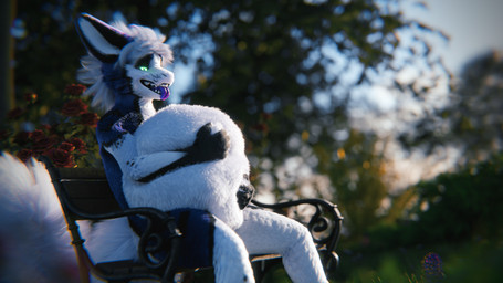 anthro belly bench big_belly day dunes fur glowing glowing_eyes green_eyes outside purple_tongue sitting solo tongue vore white_body white_fur shinyumbra ferrin 16:9 3d_(artwork) 4k absurd_res blender_(artwork) digital_media_(artwork) hi_res widescreen