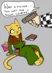 anthro duo female gun holding_gun holding_object holding_ranged_weapon holding_weapon imminent_death jewelry male pendant ranged_weapon tail weapon reddyeno5 bethesda_game_studios fallout microsoft oblivion prequel_adventure the_elder_scrolls benny_(fallout) katia_managan felid human khajiit mammal 2011 crossover digital_media_(artwork)