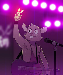 anthro armpit_hair bodily_fluids body_hair clothing ear_piercing electric_guitar excessive_sweat eyebrow_piercing facial_piercing guitar lighter male musical_instrument piercing plucked_string_instrument shirt solo string_instrument sweat tank_top topwear t0l0k fernando_(t0l0k) mammal mouse murid murine rodent hi_res