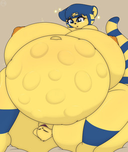 anthro belly big_belly big_breasts birth bodily_fluids breasts female fetal_movement huge_belly huge_breasts hyper hyper_belly live_birth navel pregnant solo tears tubfy animal_crossing nintendo ankha_(animal_crossing) hi_res