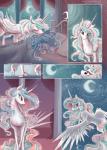 curtains cutie_mark eyes_closed feathered_wings feathers female feral horn night purple_eyes sleeping star text wings falleninthedark stepanda friendship_is_magic hasbro my_little_pony mythology princess_celestia_(mlp) princess_luna_(mlp) equid equine mammal mythological_creature mythological_equine winged_unicorn 2014 comic url