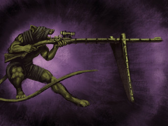 ambiguous_gender anthro bottomwear clothed clothing gun head_wraps headgear headwear long_tail musket ranged_weapon shield solo tail topwear warplock_jezzails weapon wraps momamo warhammer_(franchise) warhammer_fantasy mammal murid murine rat rodent skaven