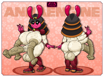 5_fingers animal_genitalia animal_penis antennae_(anatomy) anthro areola armor backsack balls bell bell_collar belly big_areola big_balls big_breasts big_butt big_penis black_eyes border breasts brown_areola brown_nipples butt claws collar cybernetic_leg cybernetic_limb cybernetic_neck cybernetics dicknipples equine_dicknipples equine_genitalia equine_penis erection eyelashes fangs finger_claws fingers flared_penis floral_background floral_pattern flower front_view genitals gesture grey_body gynomorph half-erect hand_gesture headgear helmet huge_balls huge_breasts huge_penis intersex looking_at_viewer machine markings medial_ring multicolored_body multicolored_penis multiple_pupils navel nipples nude open_mouth penis pink_body plant rear_view red_body saggy_balls simple_background slightly_chubby slightly_chubby_gynomorph slightly_chubby_intersex smile solo spots spotted_arms spotted_balls spotted_belly spotted_body spotted_breasts spotted_butt spotted_genitalia spotted_legs spotted_markings spotted_penis standing tan_balls tan_body tan_penis teeth text thick_thighs tongue two_tone_body two_tone_penis unusual_anatomy unusual_genitalia_placement unusual_penis_placement v_sign vein veiny_penis walking white_border wide_hips annaengine anna_(annaengine) arthropod blattodean cyborg insect termite absurd_res digital_drawing_(artwork) digital_media_(artwork) english_text hi_res model_sheet