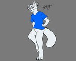 4_ears anthro blue_clothing blue_shirt blue_topwear bottomless brown_eyes clothed clothing digitigrade eyewear fur glasses male multi_ear pantsless pose shirt solo tail topwear white_body white_fur white_tail whenwolvescryout the_isolationists the_nature_of_predators elliott_(zeyzell) zeyzell zeyzell_fox 5:4 digital_drawing_(artwork) digital_media_(artwork)