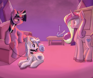 ball_gag bong choker drugs female feral furniture gag group hooves horn jewelry leash necklace sofa trio icycrymelon friendship_is_magic hasbro my_little_pony mythology princess_cadance_(mlp) twilight_sparkle_(mlp) equid equine mammal mythological_creature mythological_equine unicorn 6:5 absurd_res hi_res