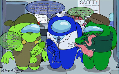 alien_genitalia balls blue_body genitals green_body group humanoid_genitalia humanoid_penis lime_body male male/male penis slit_penis text tongue tongue_out trio vein veiny_penis acqua_lizard ambient_among_us among_us innersloth blue_(among_us) crewmate_(among_us) green_(among_us) impostor_(among_us) lime_(among_us) alien alien_humanoid humanoid 16:10 english_text hi_res widescreen