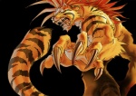 angry anthro biceps big_muscles bodily_fluids claws fangs long_claws male muscular muscular_anthro muscular_male open_mouth pose saliva solo stripes tail teeth rinpoo_chuang canid canine felid mammal pantherine tiger werecreature werefelid werepantherine weretiger