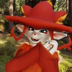 blue_eyes clothing female forest forest_background fur looking_at_viewer nature nature_background plant red_clothing smile smiling_at_viewer solo tree white_body white_fur haematolagnia furromantic_(modeler) palworld pocketpair canid mammal pal_(species) wixen 1:1 3d_(artwork) digital_media_(artwork)