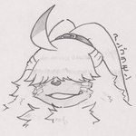 anthro hair hair_over_eyes long_ears male ponytail_ears solo tabasukotrr bandai_namco digimon angoramon digimon_(species) lagomorph leporid mammal rabbit 1:1 sketch traditional_media_(artwork)