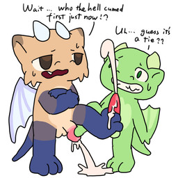 2_horns 3_toes anthro awkward_moment big_penis blue_arms blue_feet blue_legs blue_tail bodily_fluids claws cum cum_in_air cum_on_feet cum_on_ground cumshot duo ejaculation feet foot_fetish foot_on_penis foot_play footjob genital_fluids genitals glans green_arms green_body green_ears green_feet green_legs green_tail head_horn horn humanoid_genitalia humanoid_penis light_horn light_wings male monotone_horn multicolored_body multicolored_penis on_one_leg penile penis pink_glans pink_penis plantigrade sex smooth_horn speech_marker standing tail tapering_penis text toes two_tone_penis wing_claws wings yellow_body nomani_int32 european_mythology mythology nomani_(nomani_int32) wasabi_(nomani_int32) dragon mythological_creature mythological_scalie scalie western_dragon wyvern 1:1 english_text brother_(lore) brothers_(lore) incest_(lore) sibling_(lore)