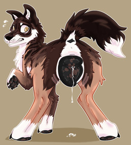 animal_genitalia animal_vulva anus big_vulva blush bodily_fluids brown_body brown_fur canine_genitalia canine_vulva dripping_vulva female female_feral feral fur genital_fluids genital_focus genital_growth genitals growth hyper hyper_genitalia hyper_vulva looking_back_at_self mottled mottled_genitalia mottled_vulva nervous nervous_smile nervous_sweat paws plump_labia raised_paw shaking solo spread_legs spreading sweat sweatdrop tail_anus three-quarter_view tremble_lines trembling vaginal_fluids vulva vulva_focus white_body white_fur pariahpuppy juniper_(fishymishy) canid canine canis mammal wolf hi_res