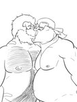 anthro balls belly blush butt duo eyes_closed genitals hair kiss_on_lips kissing male male/male nipples nude open_mouth overweight overweight_anthro overweight_male sex simple_background tonydapig domestic_pig mammal suid suina sus_(pig) 2023 absurd_res black_and_white digital_drawing_(artwork) digital_media_(artwork) hi_res monochrome