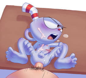 anal anal_penetration balls bendy_straw blush blush_lines bodily_fluids container cum cum_on_chest cum_on_face cup drinking_straw duo feet first_person_view for_a_head genital_fluids genitals grey_body grey_skin human_on_humanoid humanoid_feet interspecies light_body light_skin looking_pleasured male male/male male_penetrated male_penetrating male_penetrating_male nipples nude penetration plantigrade pubes sex golosa cuphead_(game) studio_mdhr cuphead_(character) animate_inanimate human humanoid mammal object_head