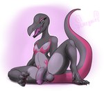 anthro balls foreskin front_view genitals humanoid_genitalia humanoid_penis male penis solo likeablemouse nintendo pokemon generation_7_pokemon pokemon_(species) salazzle digital_drawing_(artwork) digital_media_(artwork) hi_res